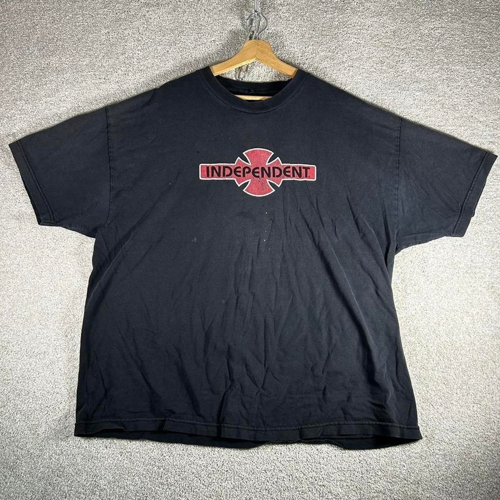 Vintage 90s Independent truck co skateboarding distressed black t-shirt Size XXL